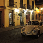 Moonlit street in Oaxaca Mexico