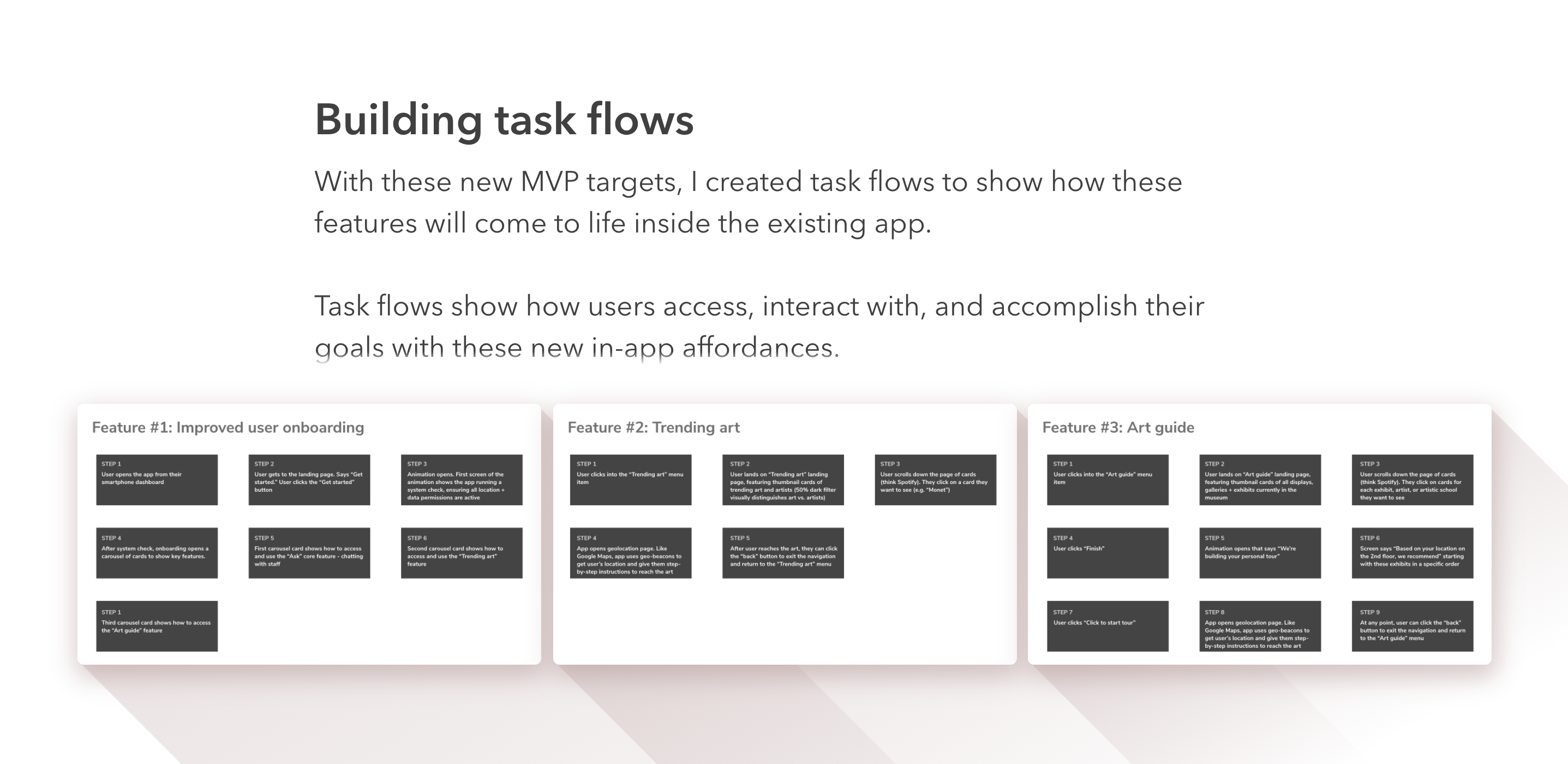 building task flows for the app redesign