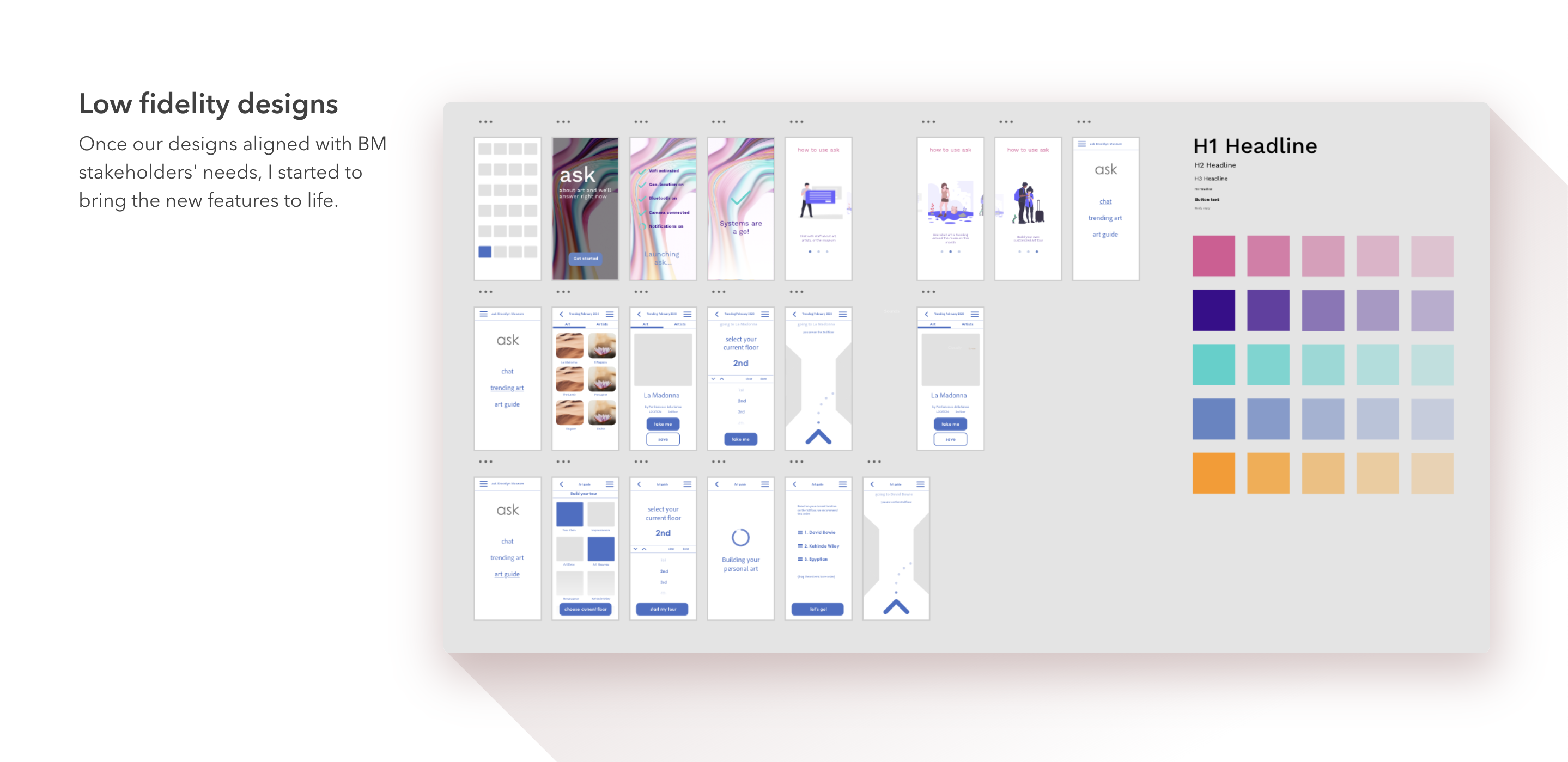 putting skin and v1 UI components on the wireframes