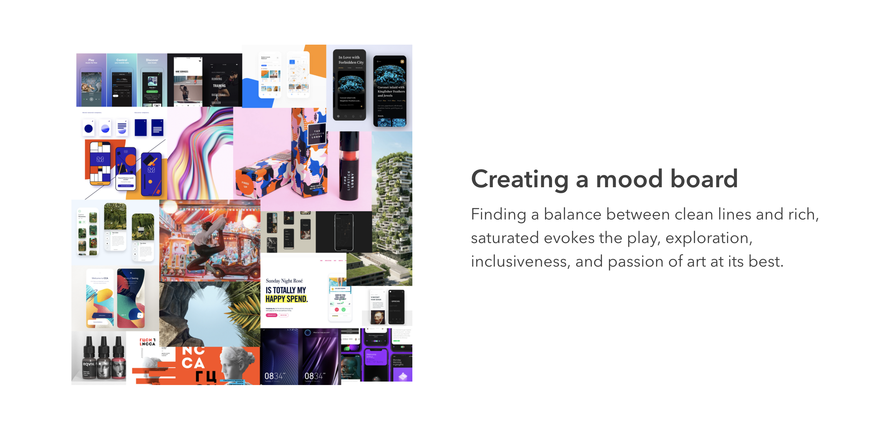 creating a mood board for design inspiration