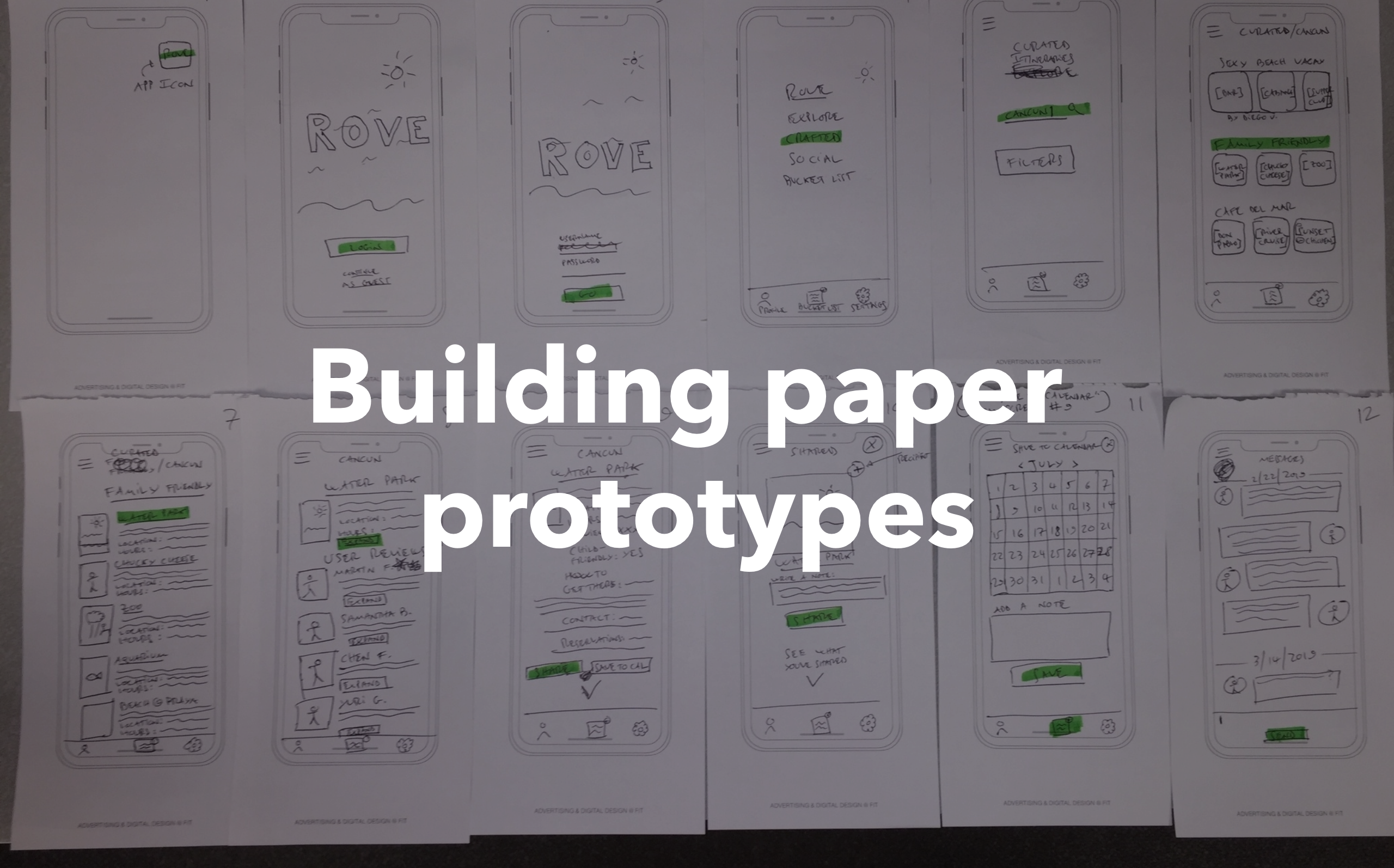 sketching paper prototypes to test with users