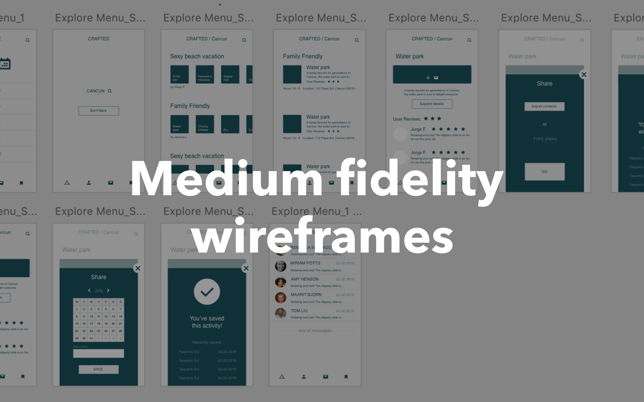 mid fidelity wireframes cover page